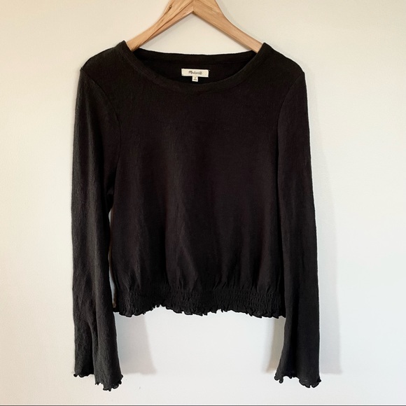 Madewell Smocked Bell-Sleeve Top - Picture 5 of 9